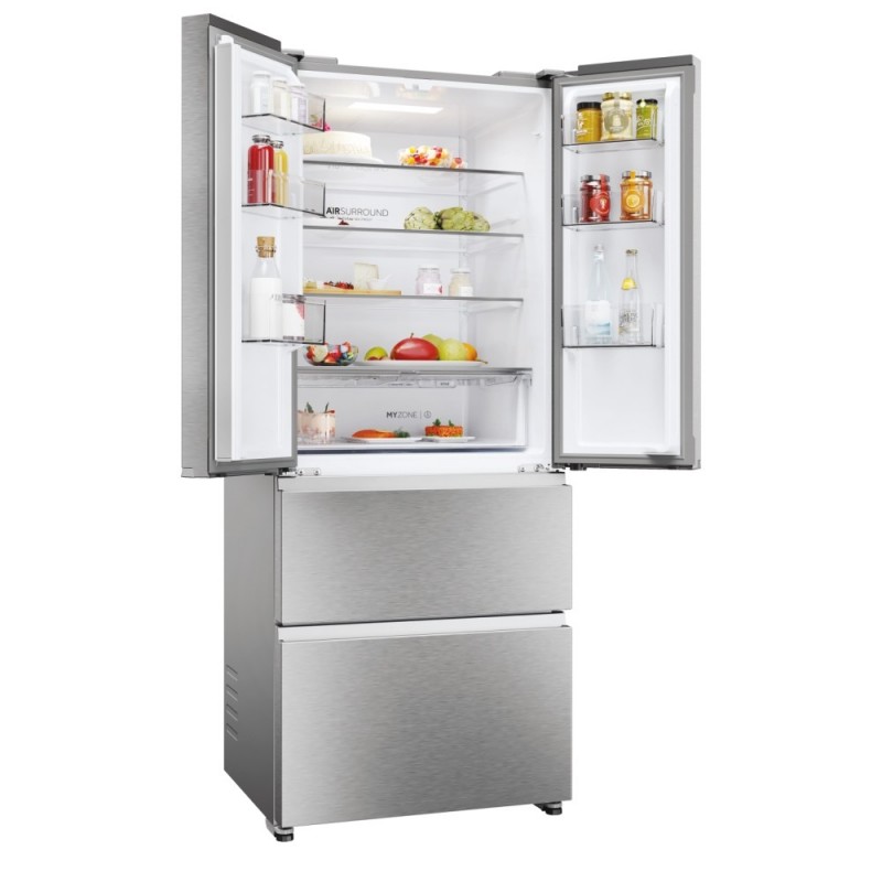 Haier FD 70 Series 3 HFR3718ENMM side-by-side refrigerator Freestanding 402 L E Stainless steel