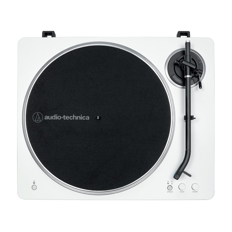 Audio-Technica AT-LP70XBT Tocadiscos de tracción por correa Plata, Blanco Totalmente automático