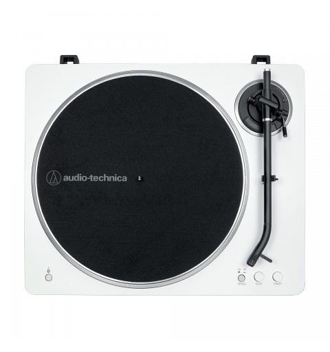 Audio-Technica AT-LP70XBT Tocadiscos de tracción por correa Plata, Blanco Totalmente automático