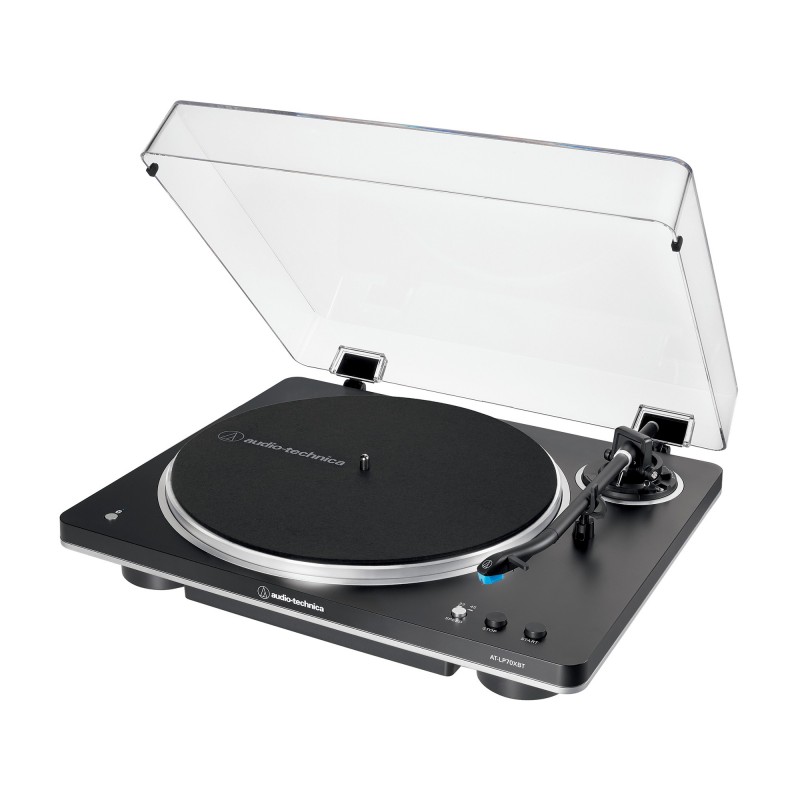 Audio-Technica AT-LP70XBT Audio-Plattenspieler mit Riemenantrieb Schwarz, Silber Vollautomatisch