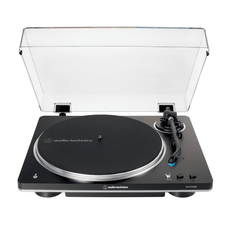 Audio-Technica AT-LP70XBT Audio-Plattenspieler mit Riemenantrieb Schwarz, Silber Vollautomatisch