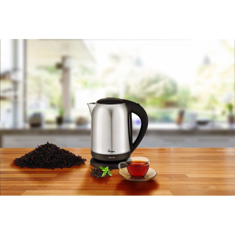 Ardes AR1K41 electric kettle 1.7 L 2200 W Black, Stainless steel