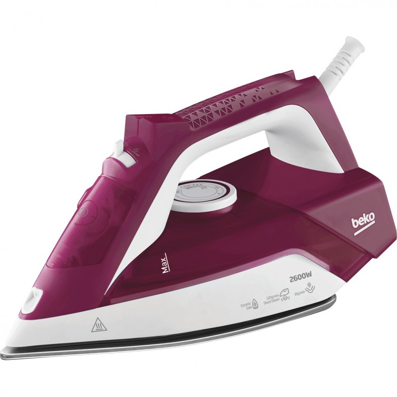 Beko SIM3126R iron Steam iron Ceramic soleplate 2600 W Red