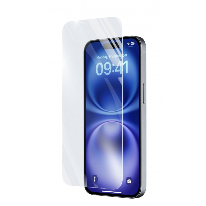 Cellularline Impact Glass - iPhone 16 Plus Thin, tough and super-sensitive tempered glass, Transparent