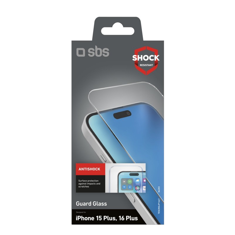 SBS TESCRGLIP1667 écran et protection arrière de téléphones portables Protection d'écran transparent Apple 1 pièce(s)