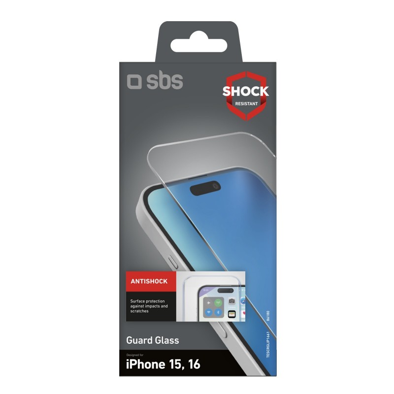 SBS TESCRGLIP1661 écran et protection arrière de téléphones portables Protection d'écran transparent Apple 1 pièce(s)