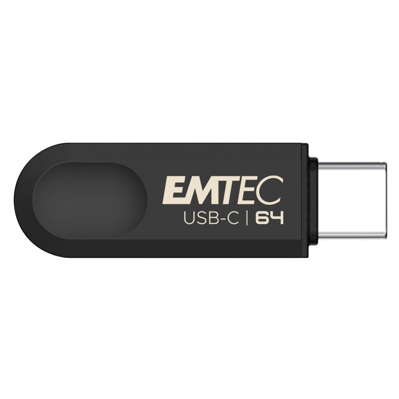 Emtec C280 lecteur USB flash 64 Go USB Type-C 3.2 Gen 1 (3.1 Gen 1) Noir