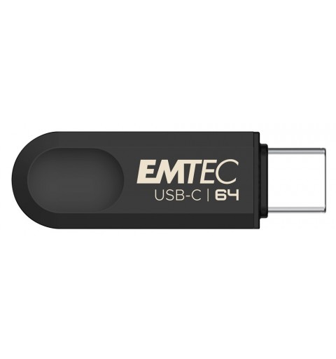 Emtec C280 lecteur USB flash 64 Go USB Type-C 3.2 Gen 1 (3.1 Gen 1) Noir