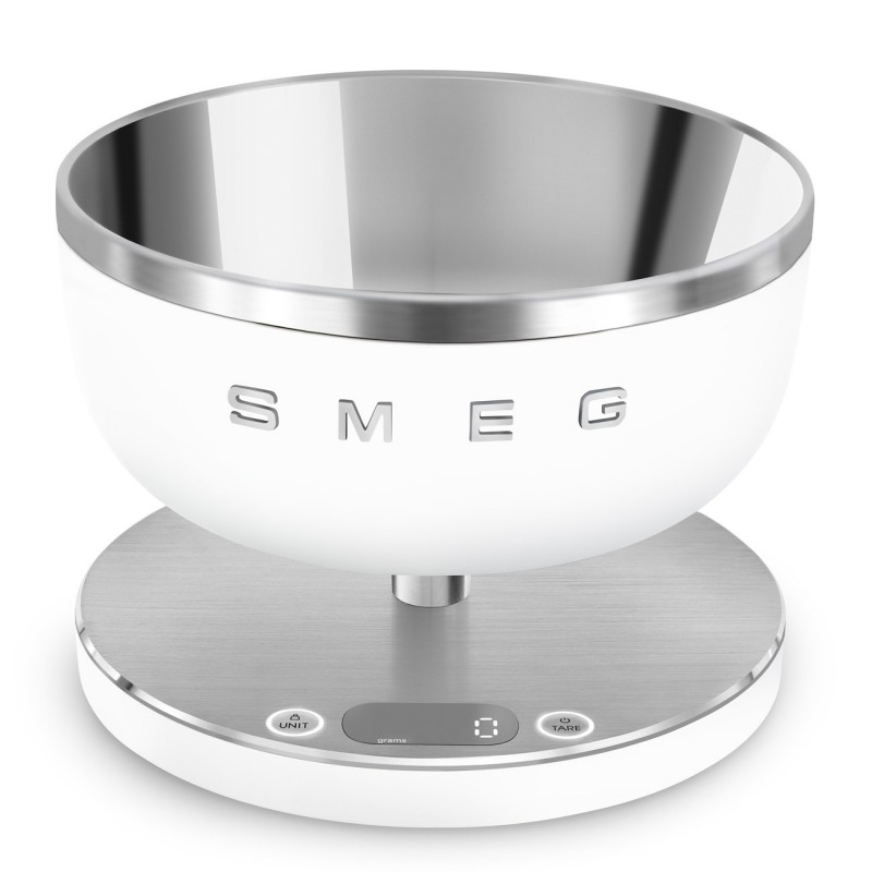 Smeg KSC01WHMWW kitchen scale Stainless steel, White Countertop Round Electronic kitchen scale