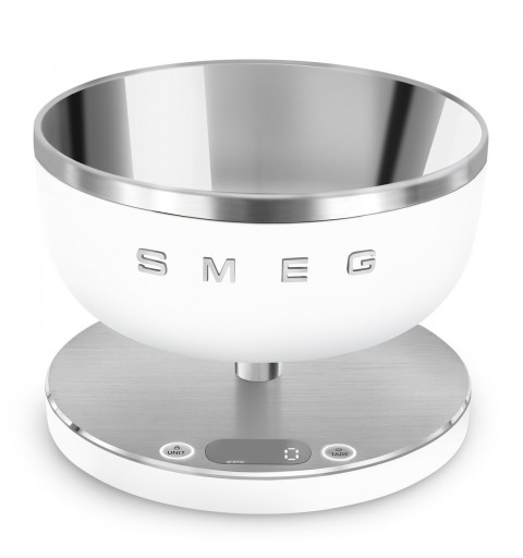 Smeg KSC01WHMWW kitchen scale Stainless steel, White Countertop Round Electronic kitchen scale