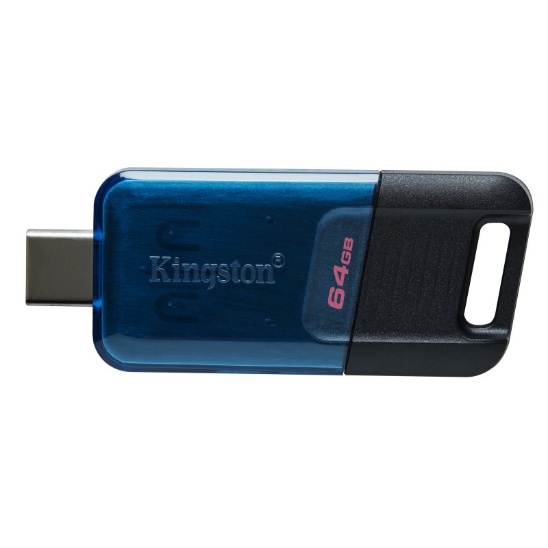 Kingston Technology DataTraveler 80 M unidad flash USB 64 GB USB Tipo C 3.2 Gen 1 (3.1 Gen 1) Negro, Azul