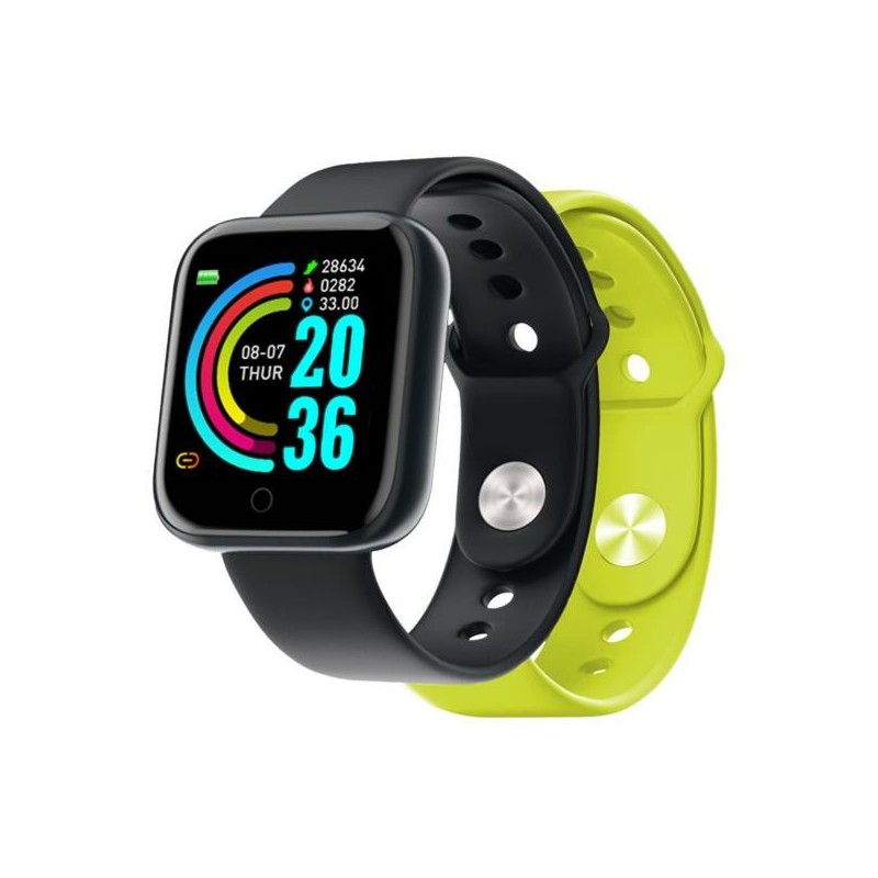 Nilox NXSWTRAILBANDYL smartwatche et montre de sport 3,66 cm (1.44") Numérique 240 x 240 pixels Écran tactile Noir