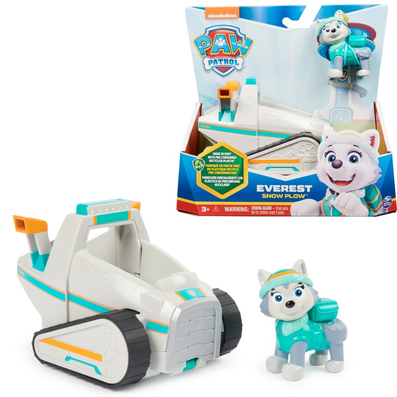 PAW Patrol - Pat Patrouille - VÉHICULE FIGURINE EVEREST- Voiture 15 cm Figurine Pat Patrouille À Collectionner - Pat Patrouille