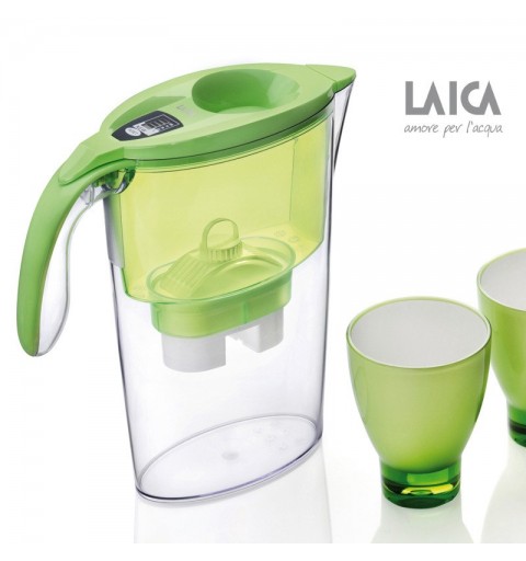 Laica Stream Line Caraffa filtrante 2,3 L Verde, Trasparente