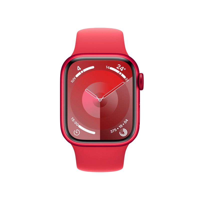 Apple Watch Series 9 41 mm Numérique 352 x 430 pixels Écran tactile Rouge Wifi GPS (satellite)