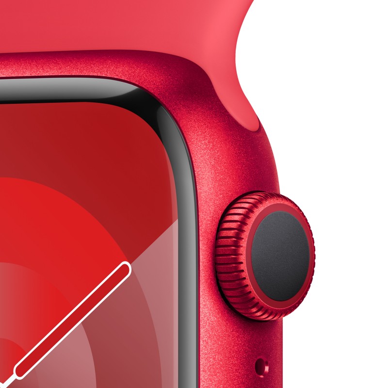 Apple Watch Series 9 GPS 41mm (PRODUCT)RED Aluminium Case with (PRODUCT)RED Sport Band - S M