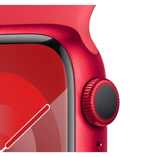 Apple Watch Series 9 GPS 41mm (PRODUCT)RED Aluminium Case with (PRODUCT)RED Sport Band - S M