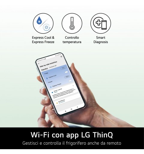 LG InstaView GMG860EPBE Frigorifero Multidoor Slim , Classe E, 508L, Wi-Fi, UVnano, Nero