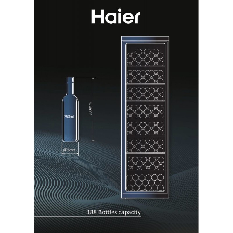 Haier Wine cellar HWS188GAE Freestanding Black 188 bottle(s)