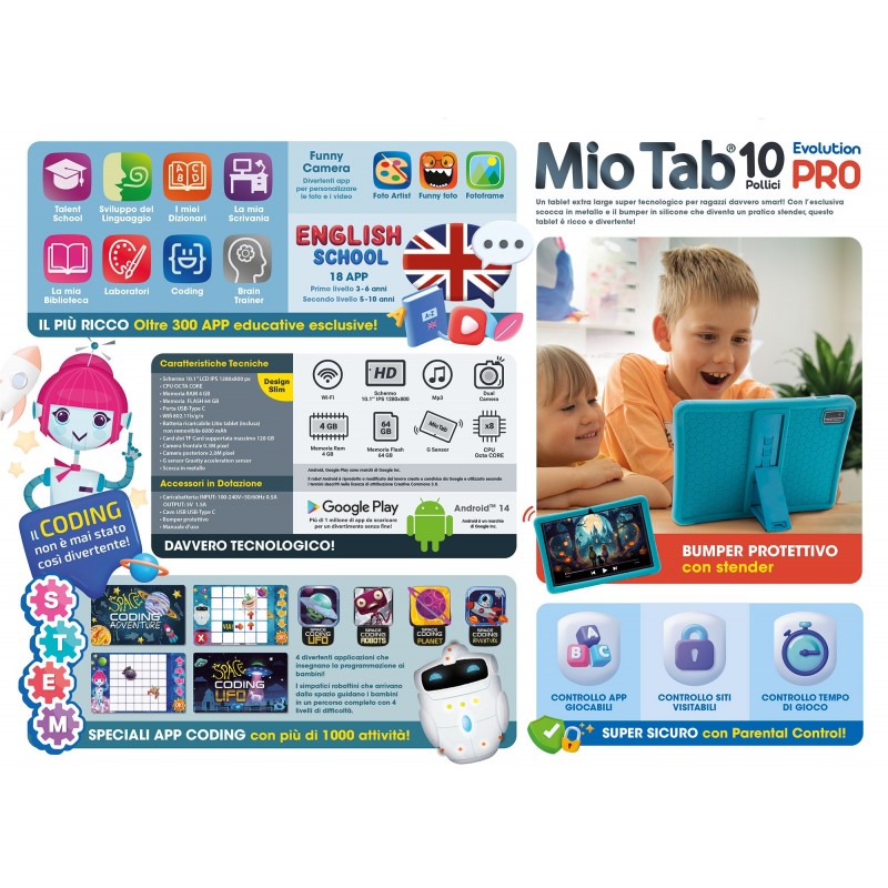 Lisciani Hi Tech Educativo Mio Tab 10” Evolution Pro Children's tablet