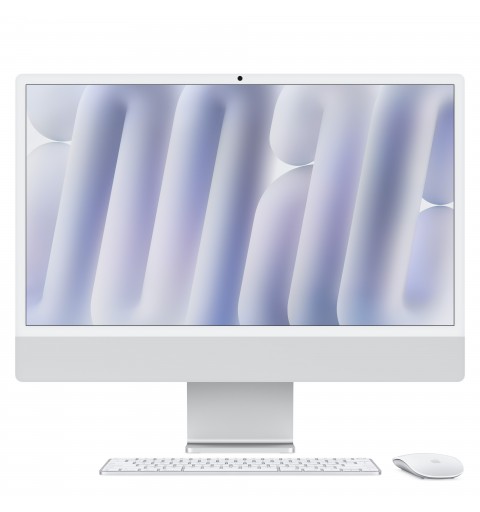 Apple iMac 24-inch with Retina 4.5K display M4 chip with 10‑core CPU and 10‑core GPU, 16GB, 256GB SSD - Silver