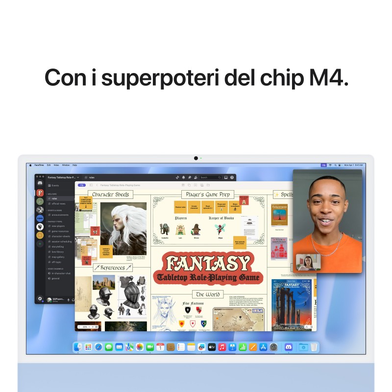 Apple iMac 24"Retina Display 4,5K, Chip M4 con CPU 10‑core, GPU 10‑core, 16GB, 256GB SSD, Blu