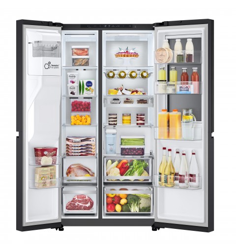 LG InstaView GSXE91EVAD side-by-side refrigerator Freestanding 628 L D Black