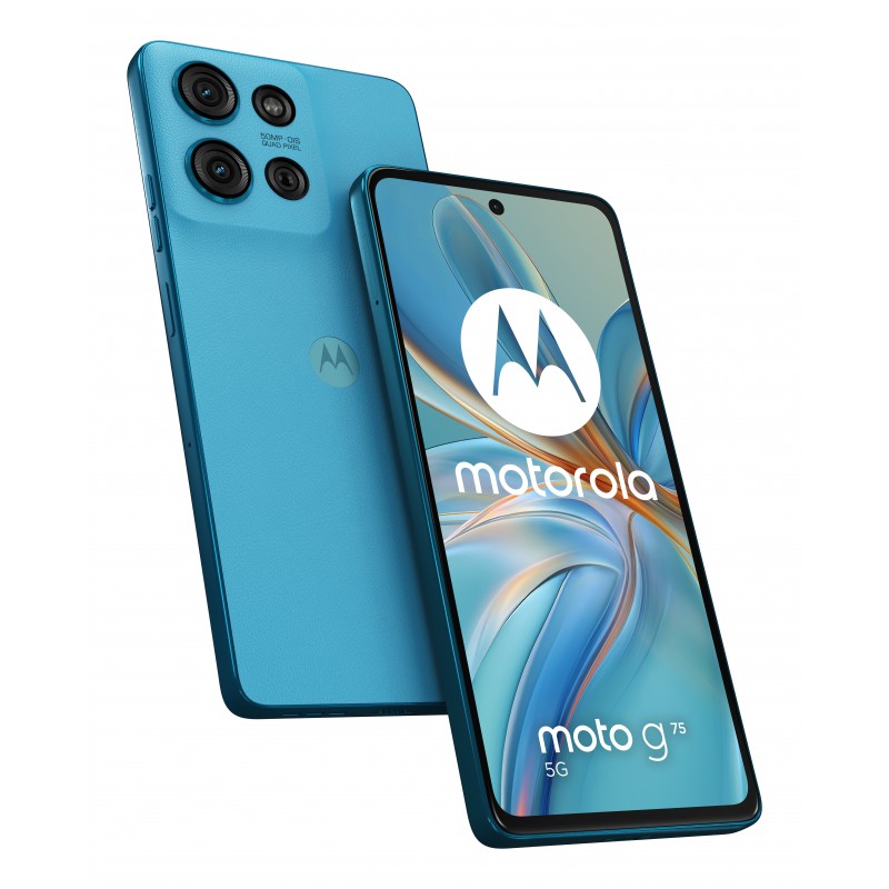 Motorola moto G75 5G 17,2 cm (6.78") Double SIM hybride Android 14 USB Type-C 8 Go 256 Go 5000 mAh Bleu