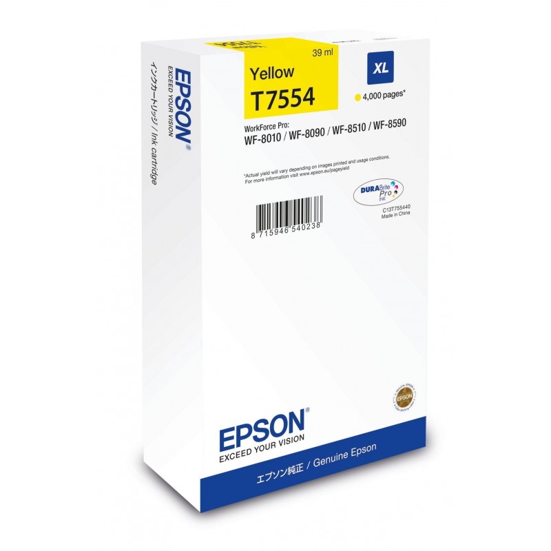 Epson C13T75544N cartucho de tinta 1 pieza(s) Original Alto rendimiento (XL) Amarillo