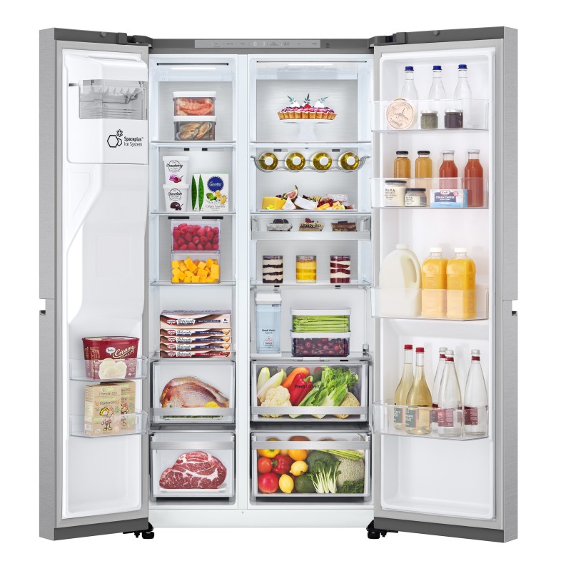 LG GSLE91MBAC Frigorifero Side-by-Side, Classe C, 628L, Wi-Fi, Dispenser senza allaccio, Total No Frost, Metal Sorbet