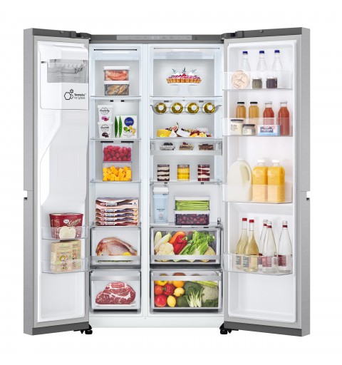 LG GSLE91MBAC Frigorifero Side-by-Side, Classe C, 628L, Wi-Fi, Dispenser senza allaccio, Total No Frost, Metal Sorbet