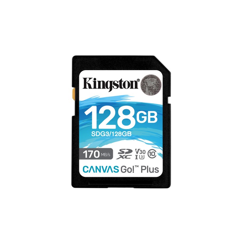 Kingston Technology Carte SDXC Canvas Go Plus 170R C10 UHS-I U3 V30 de 128 Go