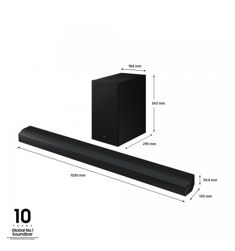 Samsung Soundbar HW-B750D ZF Serie B, 6 Speaker, Wireless Dolby 5.1ch, Audio a 5.1 Canali, Surround sound expansion,