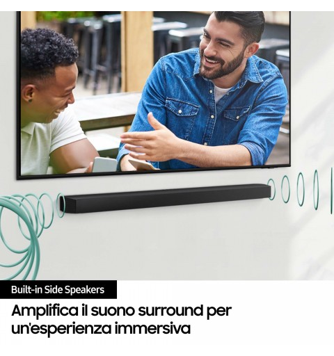 Samsung Soundbar HW-B750D ZF Serie B, 6 Speaker, Wireless Dolby 5.1ch, Audio a 5.1 Canali, Surround sound expansion,