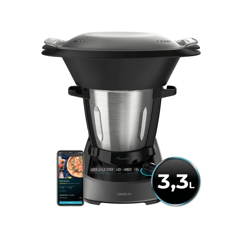 Cecotec 04341 Küchenmaschine 1600 W 3,3 l Schwarz, Edelstahl Integrierte Waagen