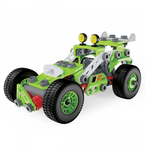 Meccano Junior, 3-in-1 Deluxe Pull-Back Buggy STEAM Model Building Kit, for Kids Aged 5 and Up