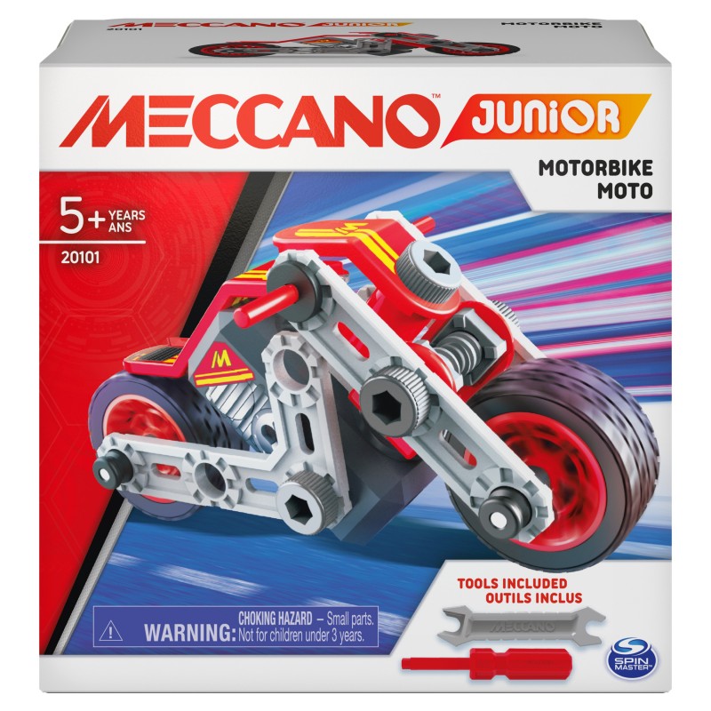 Meccano Junior, Kit de construcción de modelo STEAM de coche de carreras, para niños a partir de 5 años