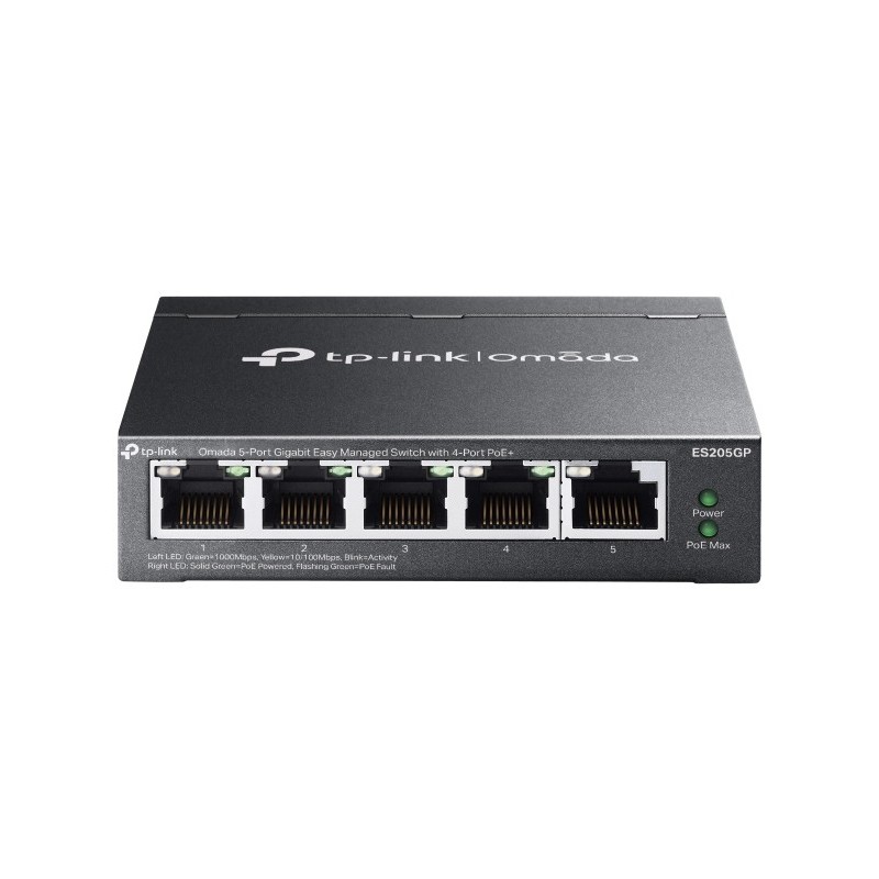 TP-Link Omada ES205G Managed Gigabit Ethernet (10 100 1000) Power over Ethernet (PoE) Schwarz