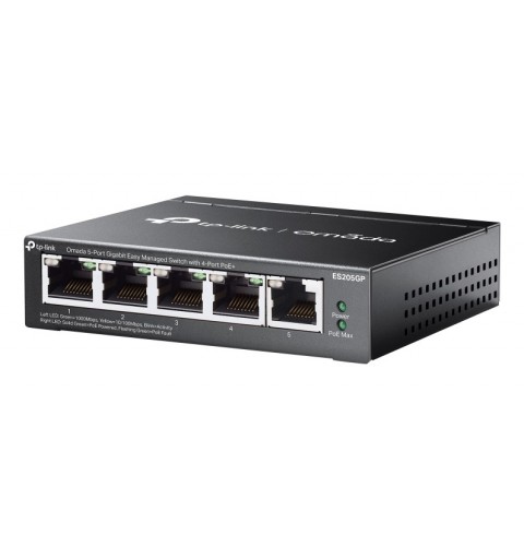 TP-Link Omada ES205G Géré Gigabit Ethernet (10 100 1000) Connexion Ethernet, supportant l'alimentation via ce port (PoE) Noir