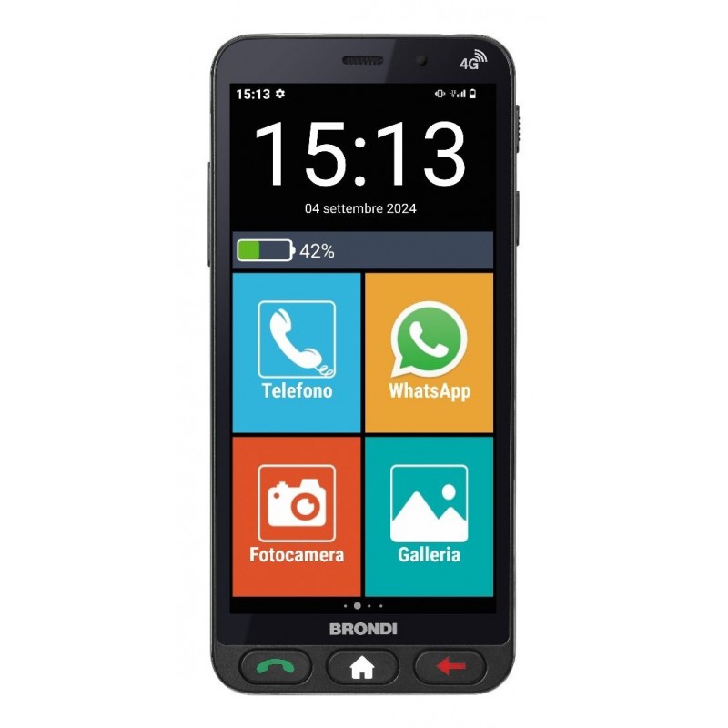 Brondi Amico Vero 4G 14,5 cm (5.7") Dual-SIM Android 14 USB Typ-C 3 GB 32 GB 2800 mAh Schwarz