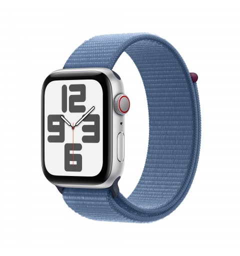 Apple Watch SE GPS + Cellular 44mm Silver Aluminium Case with Winter Blue Sport Loop