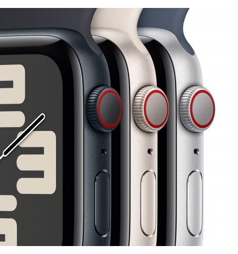 Apple Watch SE OLED 44 mm Numérique 368 x 448 pixels Écran tactile 4G Argent Wifi GPS (satellite)