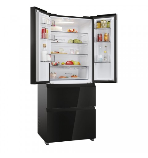 Haier FD 70 Series 3 HFR3718ENGB side-by-side refrigerator Freestanding 402 L E Black