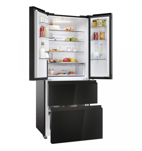 Haier FD 70 Series 3 HFR3718ENGB side-by-side refrigerator Freestanding 402 L E Black