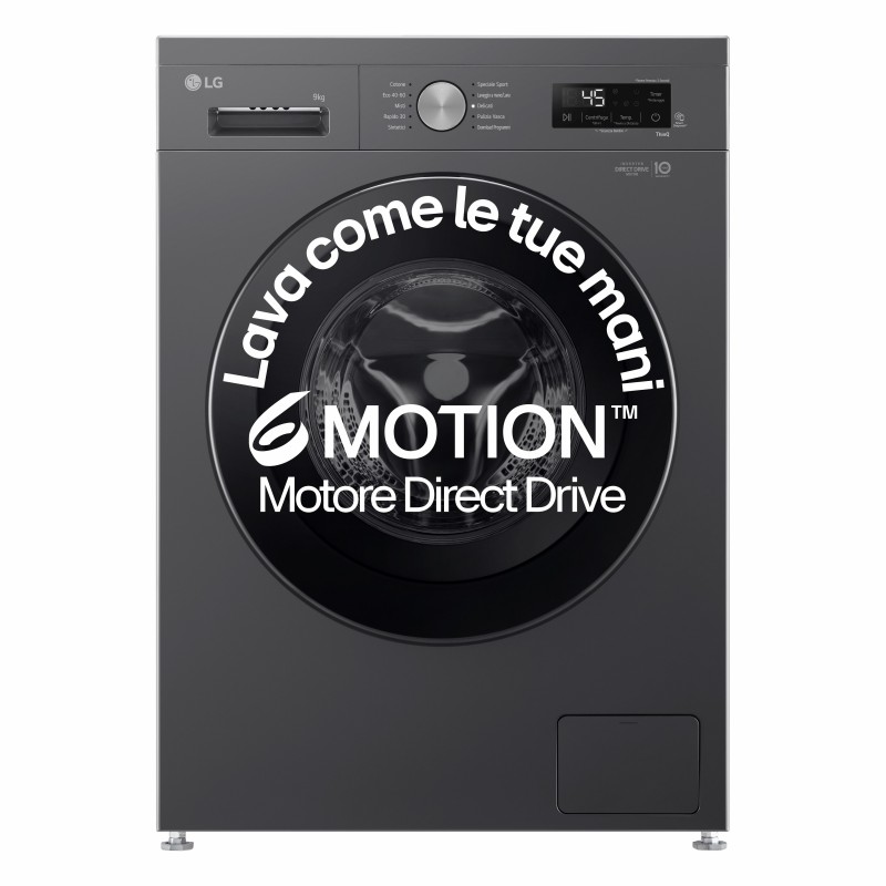 LG F4NX1009NMB washing machine Front-load 9 kg 1400 RPM Black