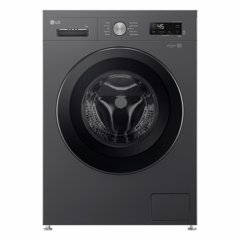 LG F4NX1009NMB machine à laver Charge avant 9 kg 1400 tr min Noir