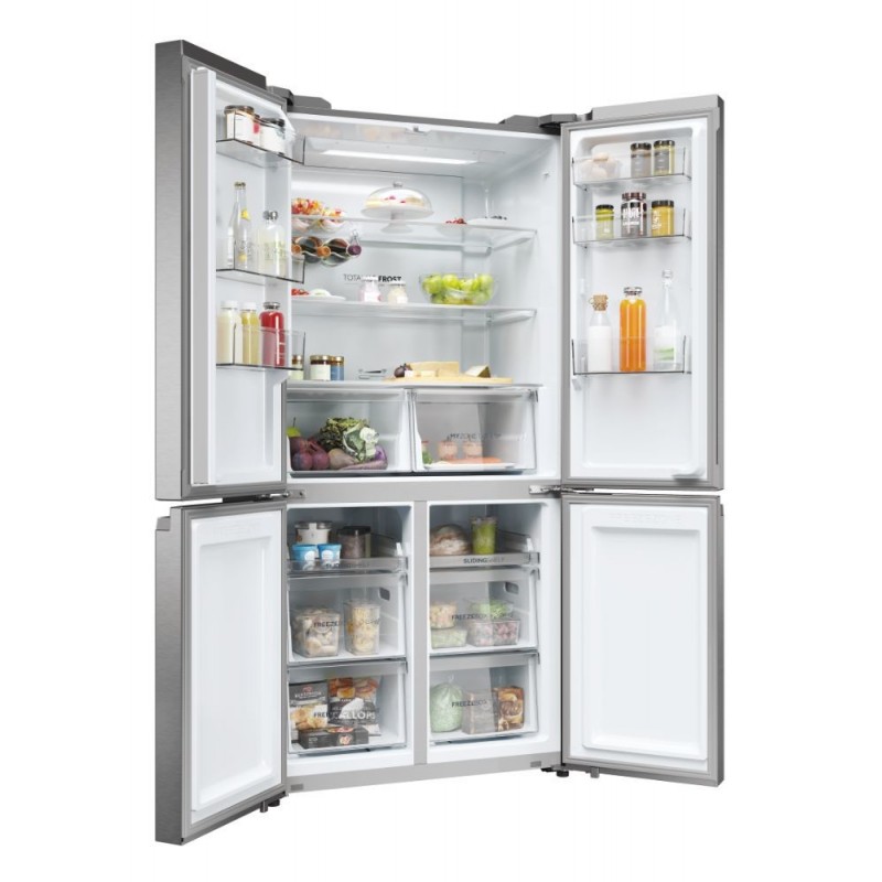 Haier Cube 90 Serie 5 HCR5919ENMP frigorifero side-by-side Libera installazione 528 L E Platino, Acciaio inox