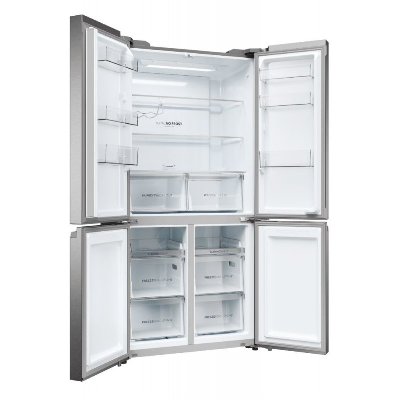 Haier Cube 90 Serie 5 HCR5919ENMP frigorifero side-by-side Libera installazione 528 L E Platino, Acciaio inox