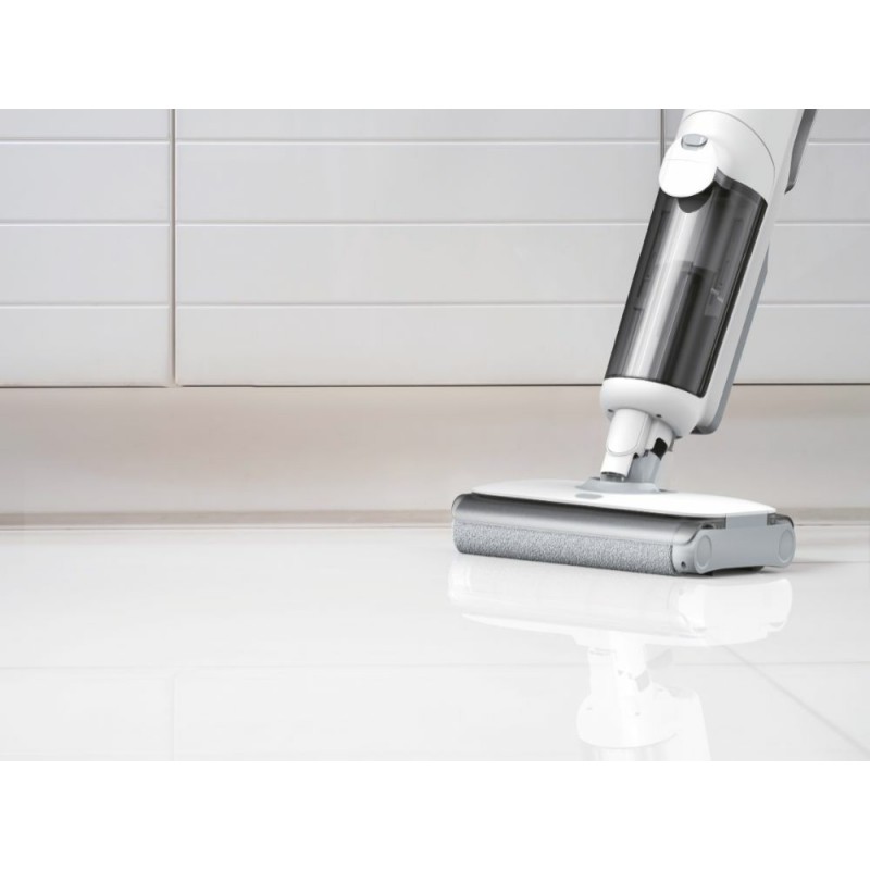 Hoover HW500 011 Aufrechter Staubsauger Akku Trocken&Nass Beutellos 0,6 l 150 W Grau, Weiß 4 Ah