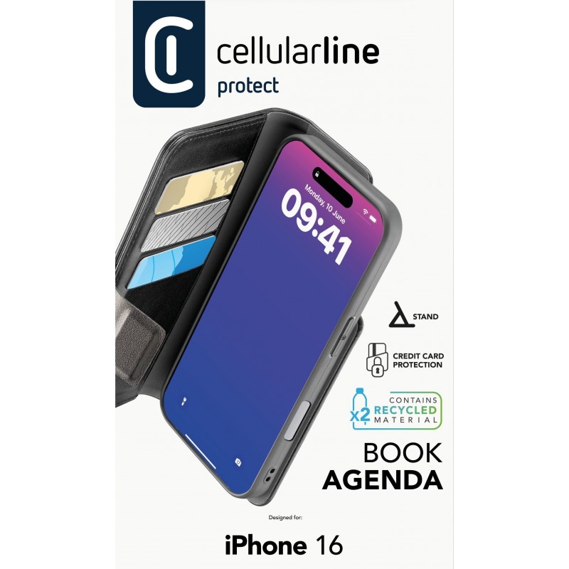 Cellularline BOOKAG2IPH16K Handy-Schutzhülle